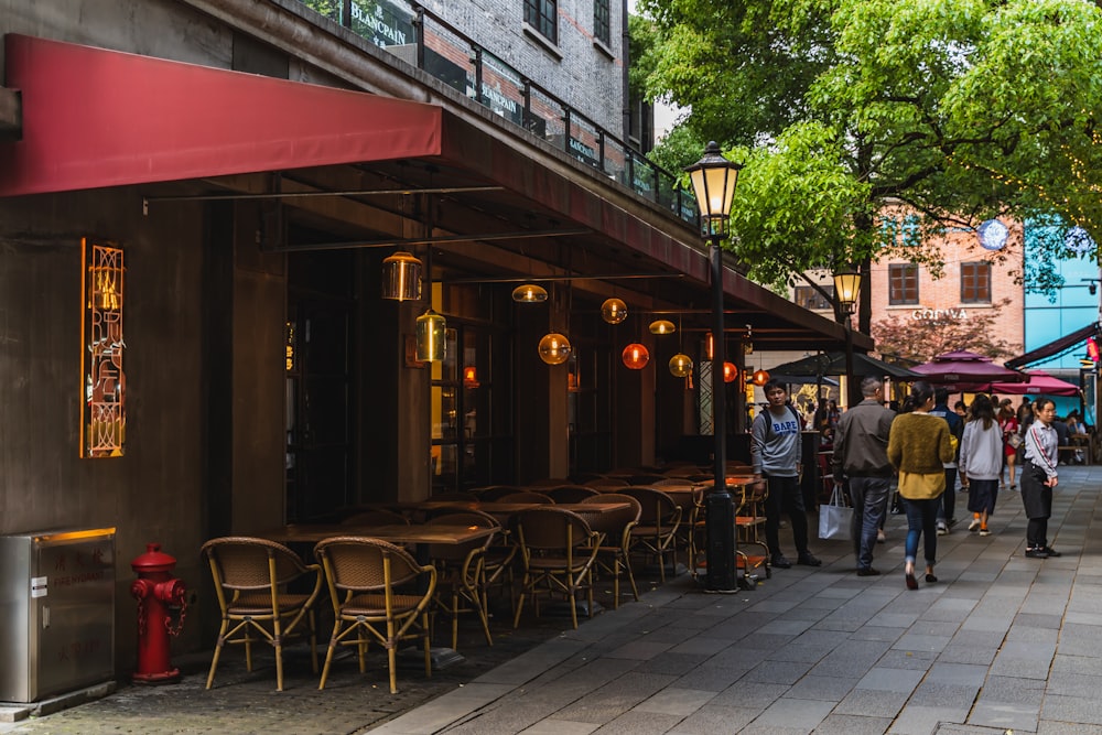 man walking beside table