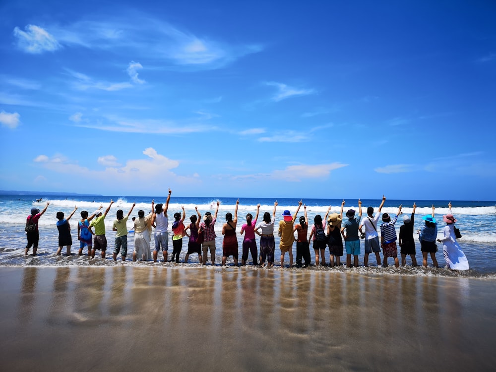 people on seashore