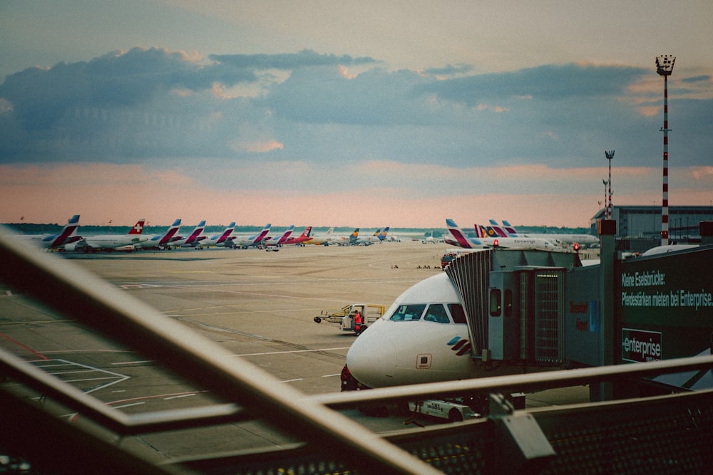 airliners at the airport during day