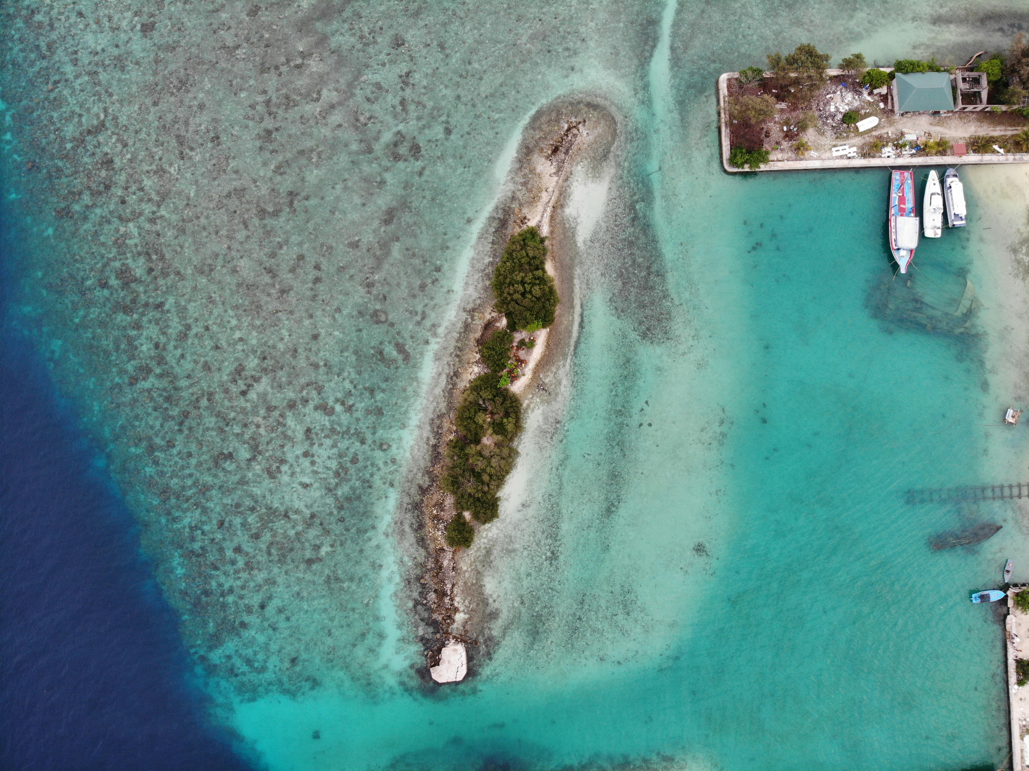 aerial view of island