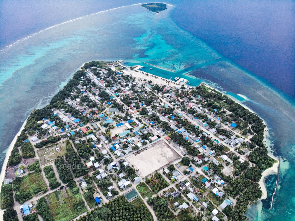 aerial photo of city skyline