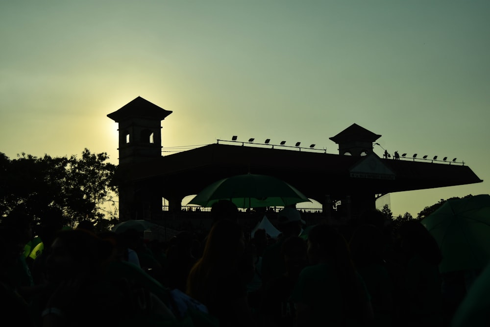 silhouette photography of tower