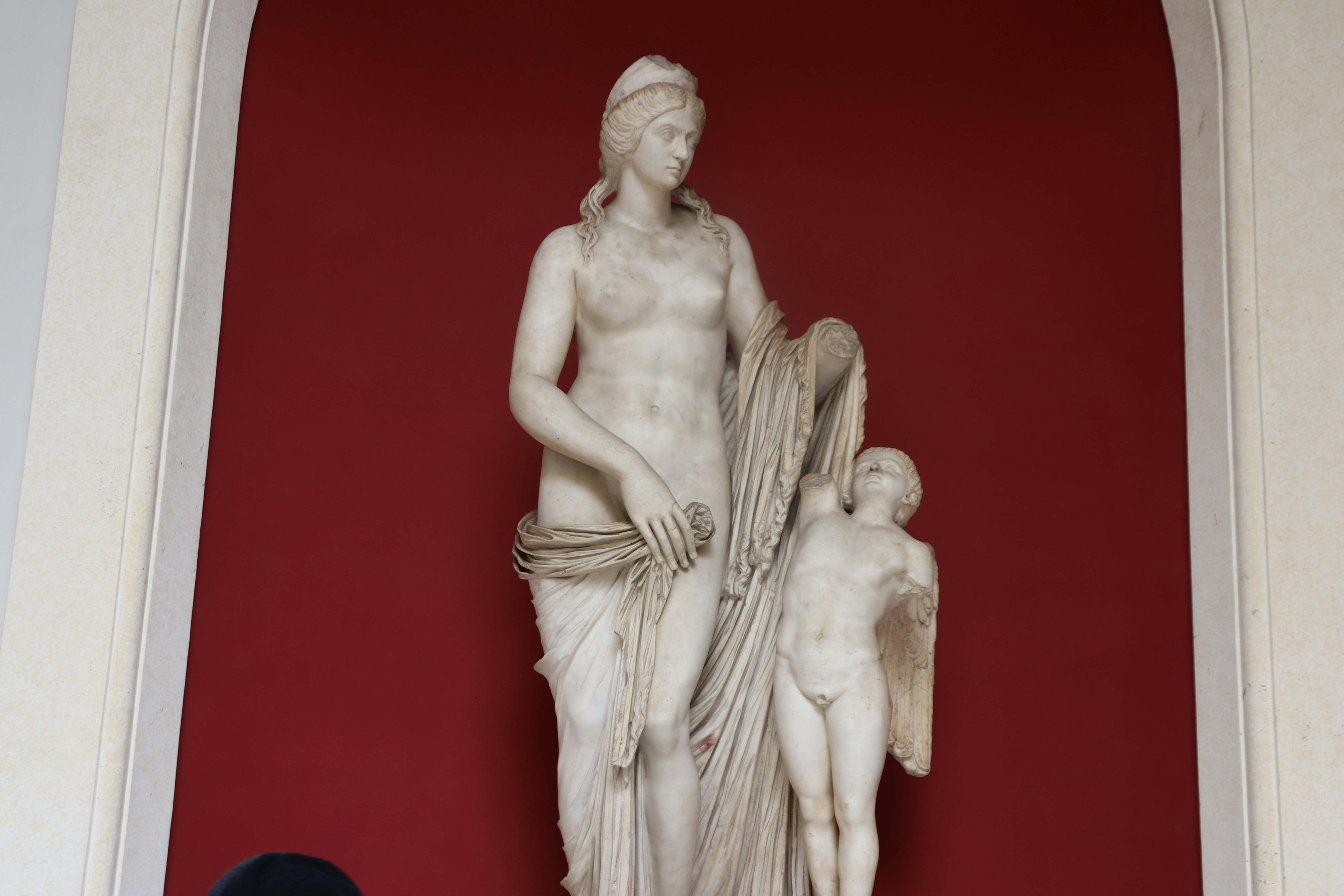 woman and boy statue