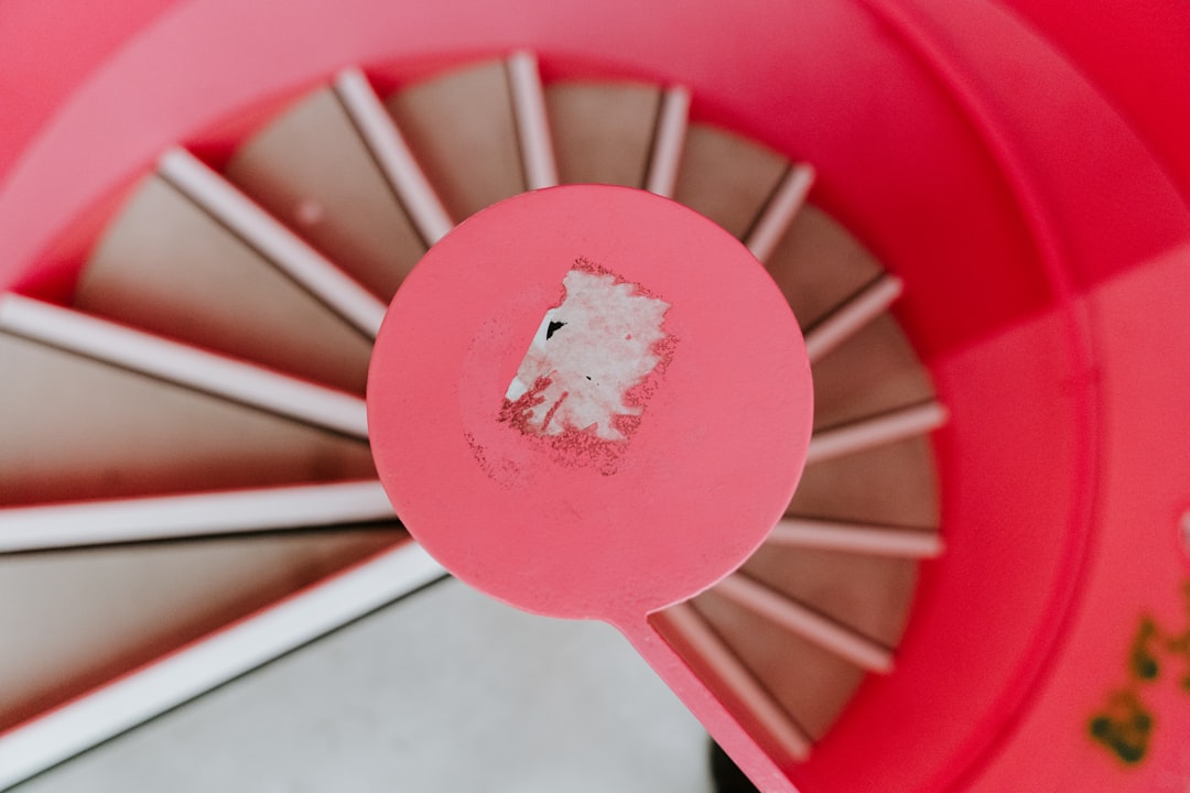 red and beige stairs