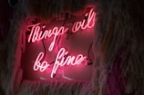 pink neon light signage