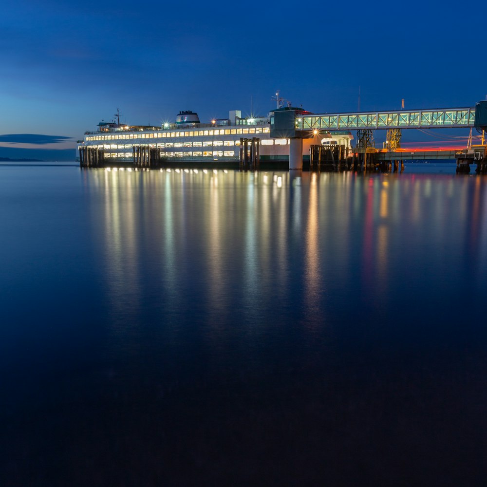 white cruise ship on body of water