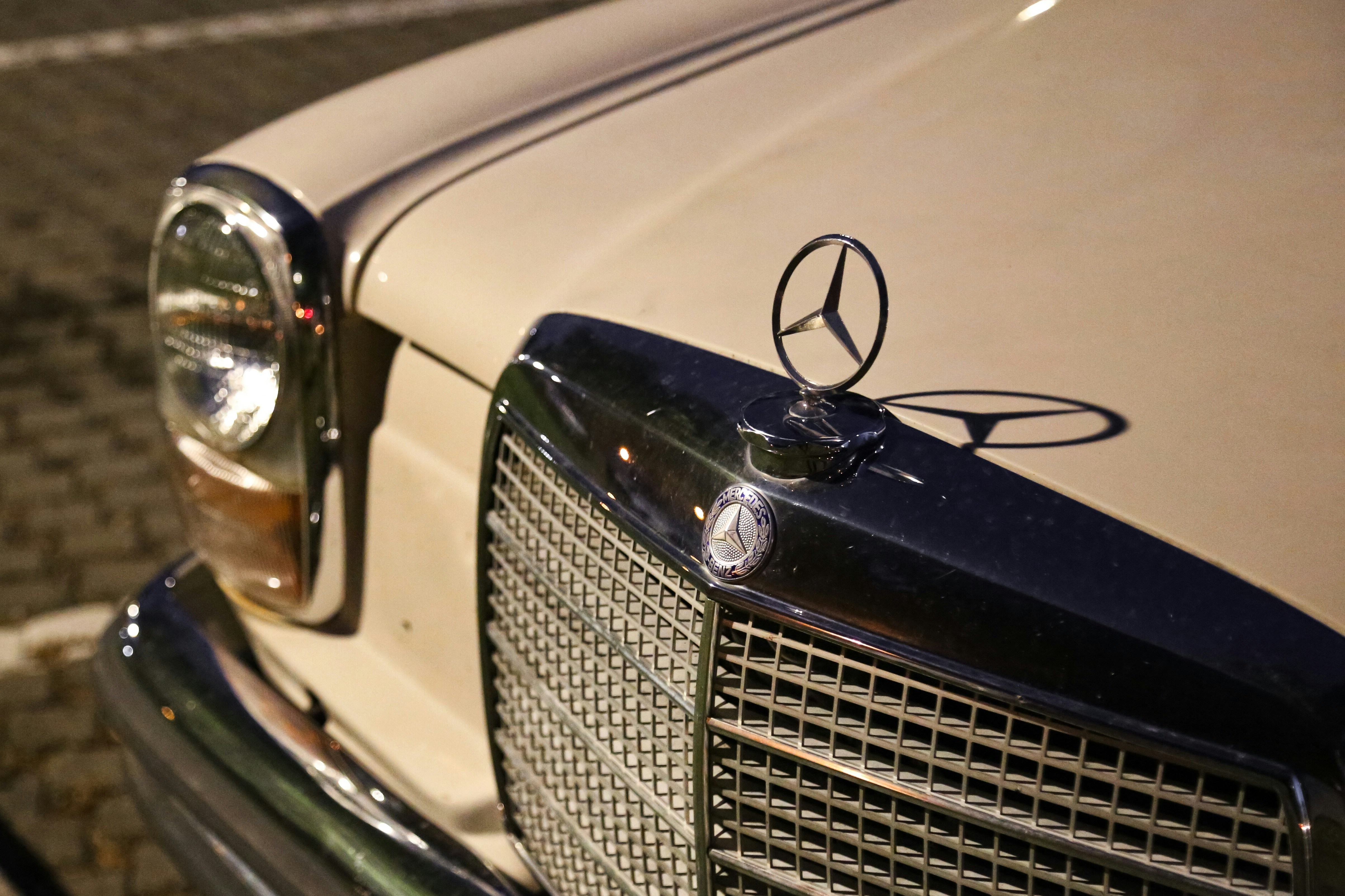 white Mercedes-Benz car