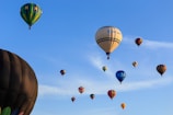 assorted-color hot air balloons