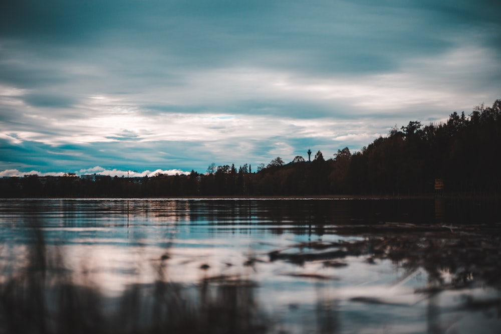 shallow focus photo of body of water under cloudy sky during daytime