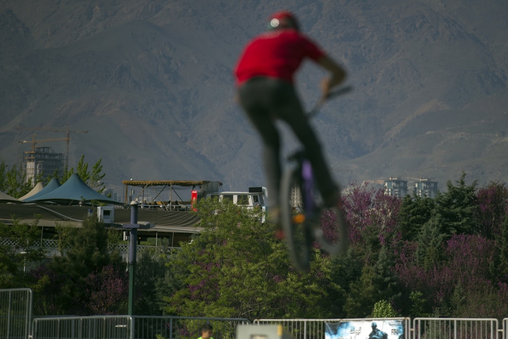 man riding bicycle