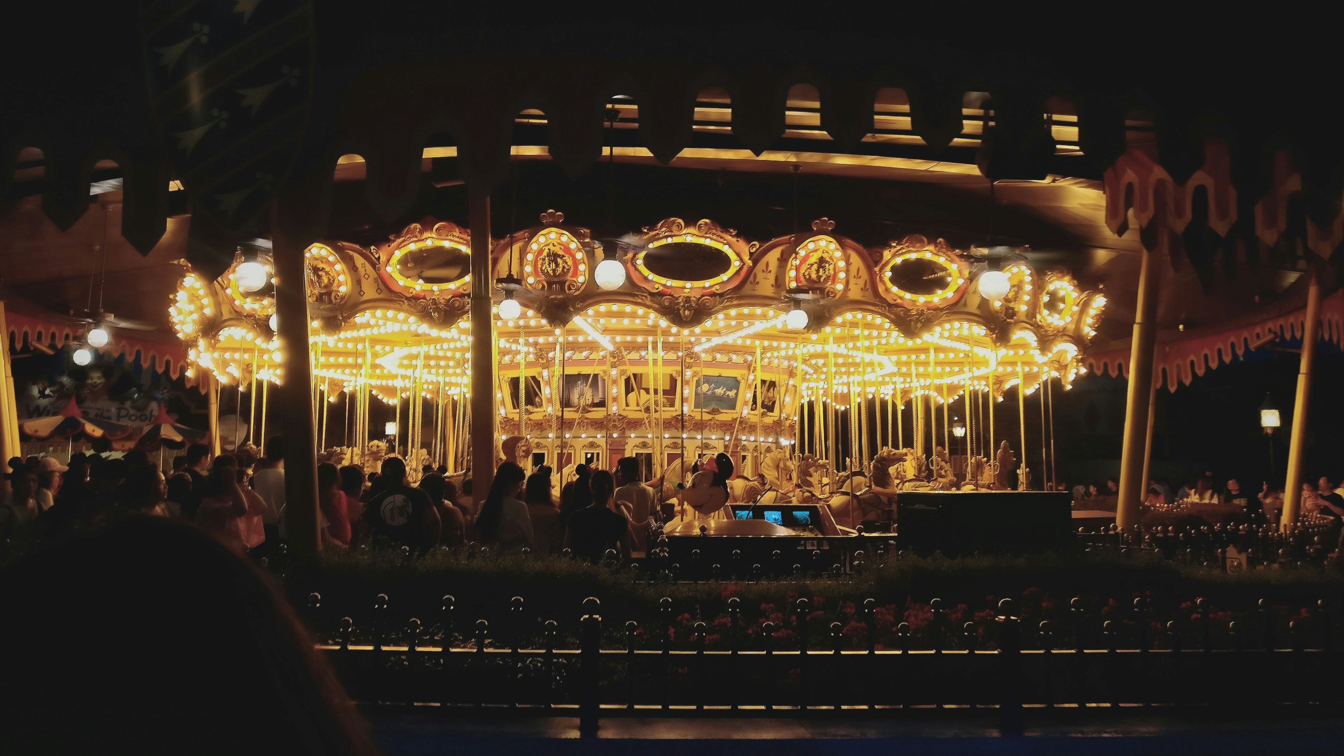Cinderella Carousel in Disneyland Hong Kong.<br/>Looks wonderful at night with some beautiful lights.