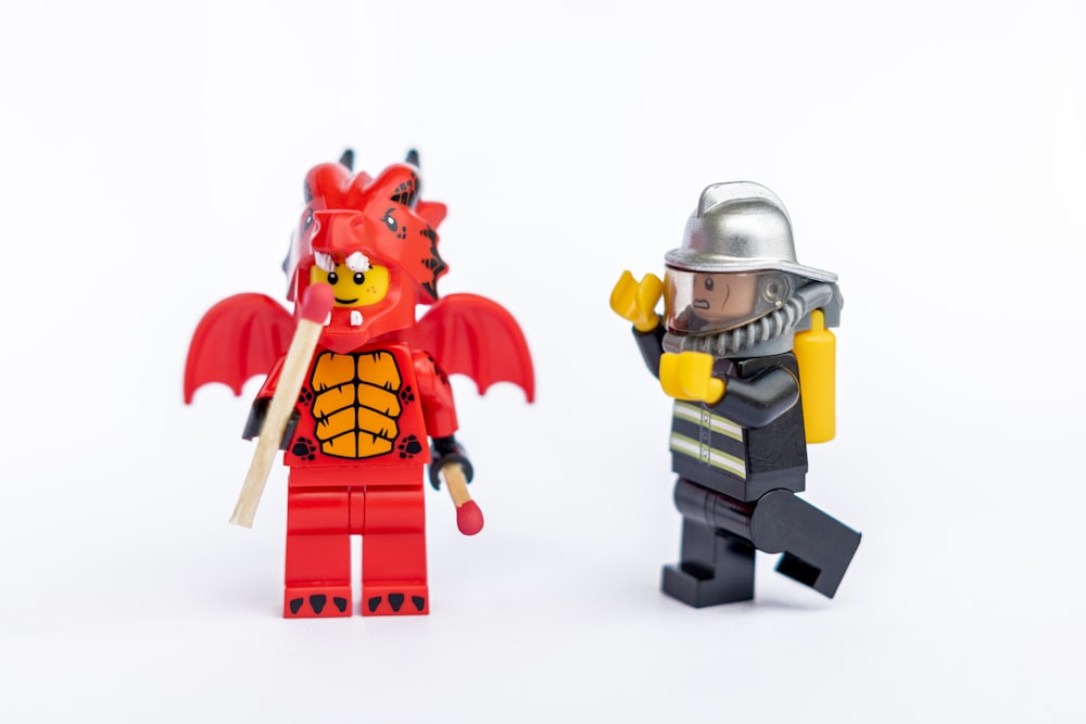 two Lego character toys illustration