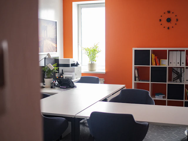 Accent Wall Work Room — commercial manager cabin interior design
