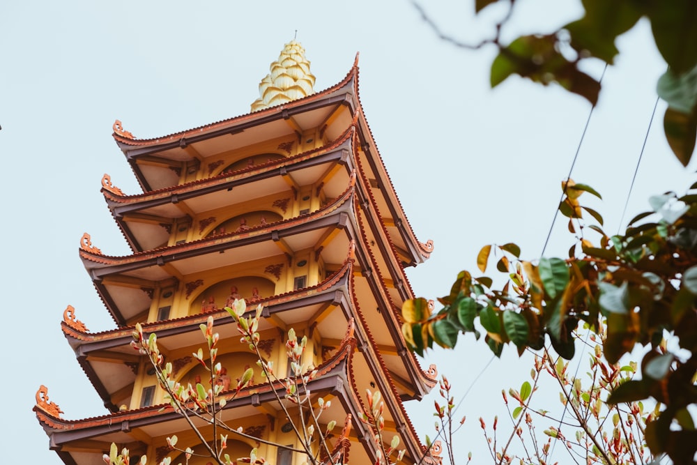 worm's eye view photography of temple