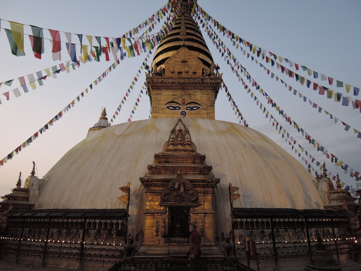Nyatapola five-storey pagoda temple in Bhaktapur Durbar Square at golden hour