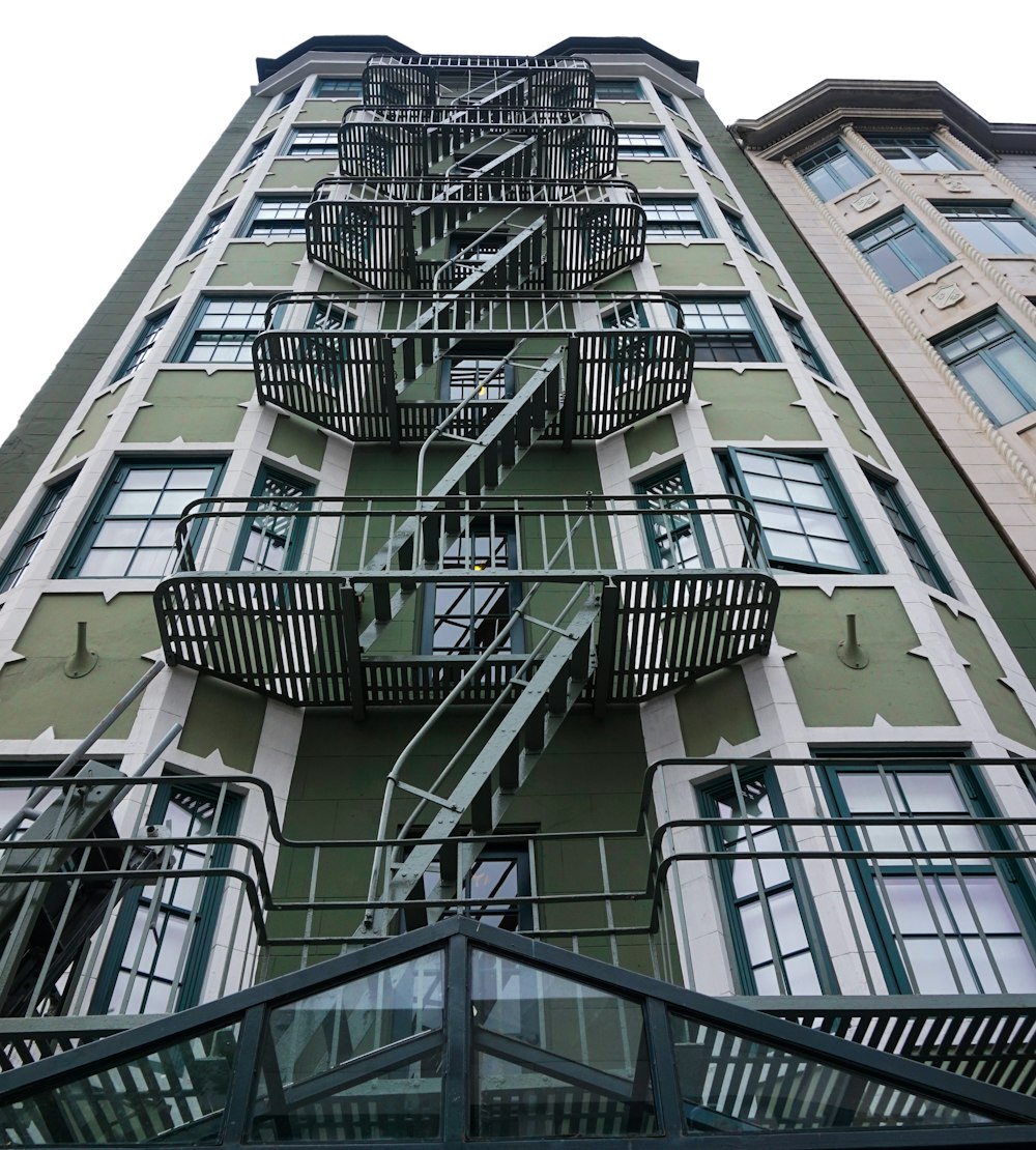 low angle photography of green concrete building