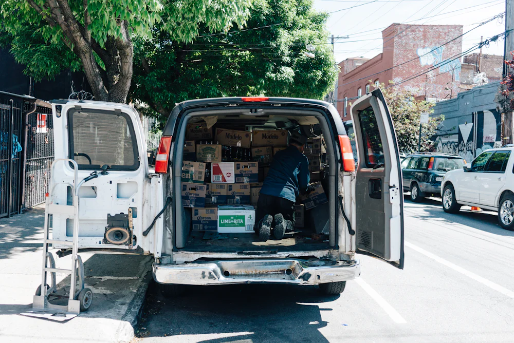 Contra Group service van parked on a residential street