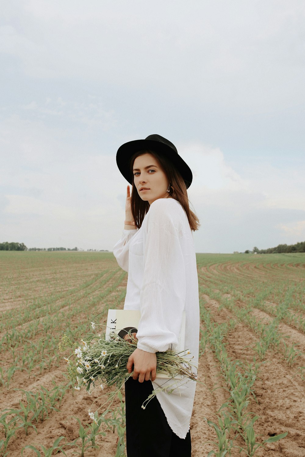 woman standing on field