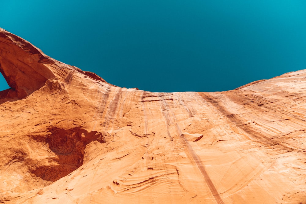 rock canyon under blue sky