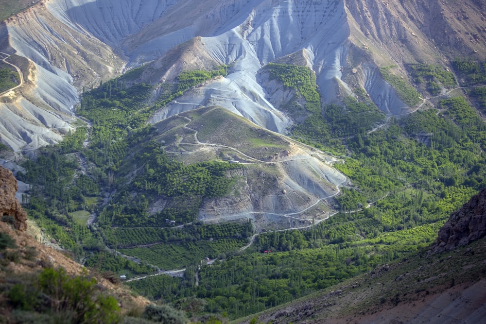 aerial photography of mountains