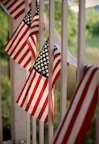 four USA flags