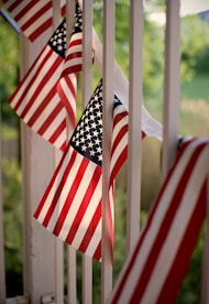 four USA flags