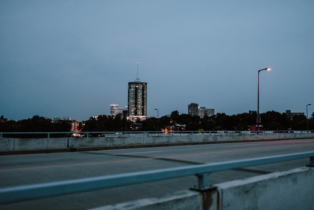 wide road under gray sky