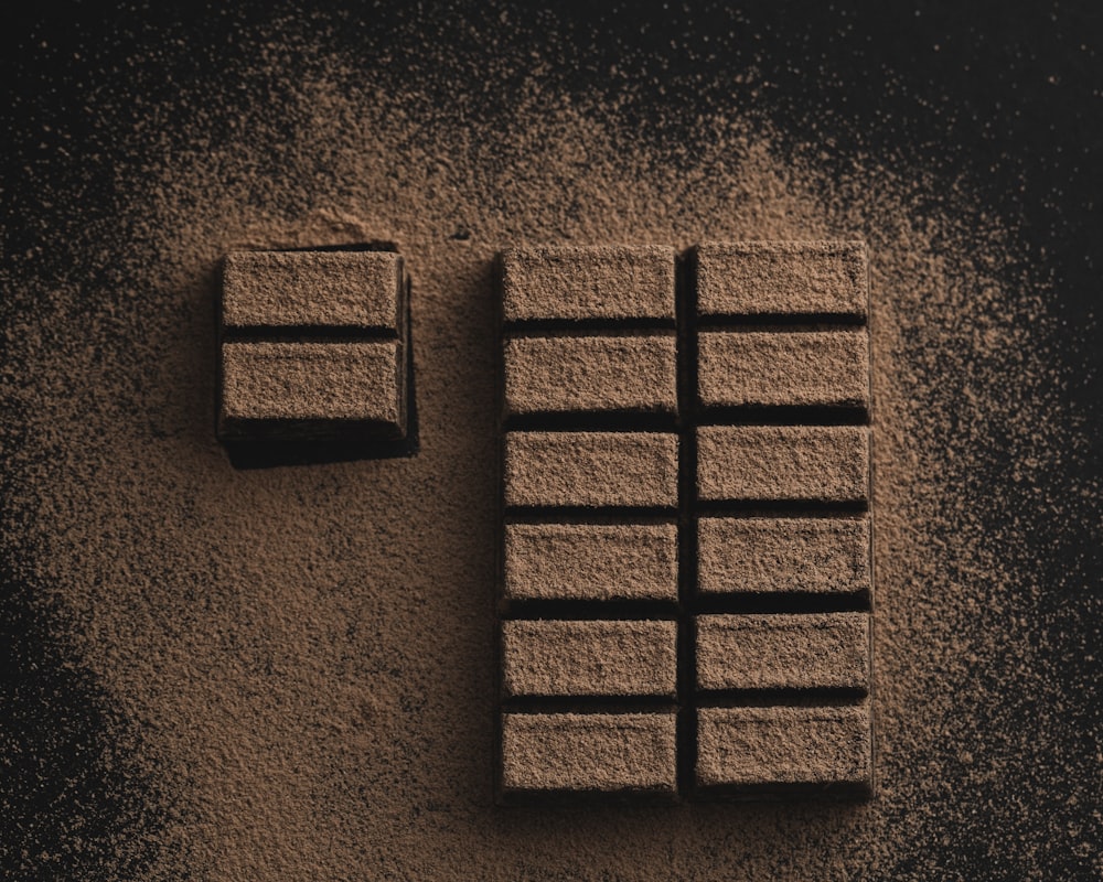 Fotografía plana de barras de chocolate