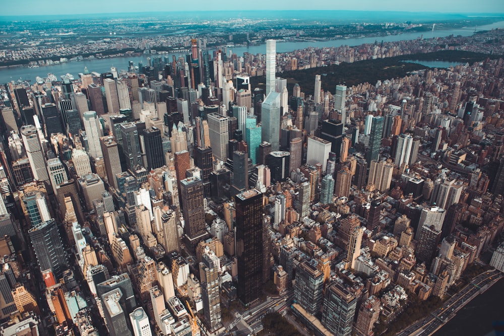 aerial view of high-rise buildings