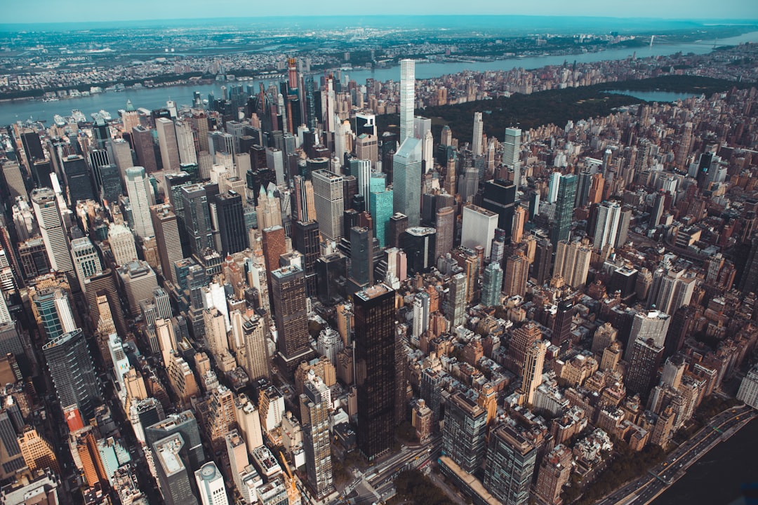 aerial view of high-rise buildings,