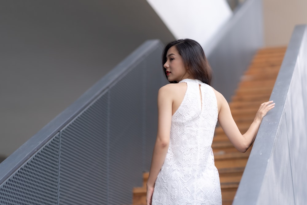 woman wearing white tank dress