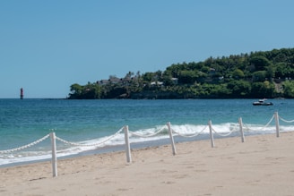 barricade on seashore during daytime Lombok Indonesia 