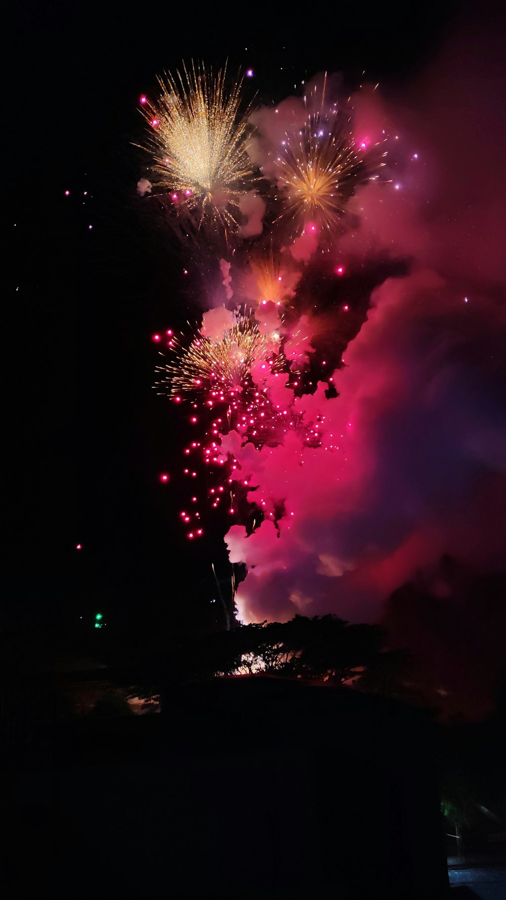 Feuerwerkskörper in der Nacht