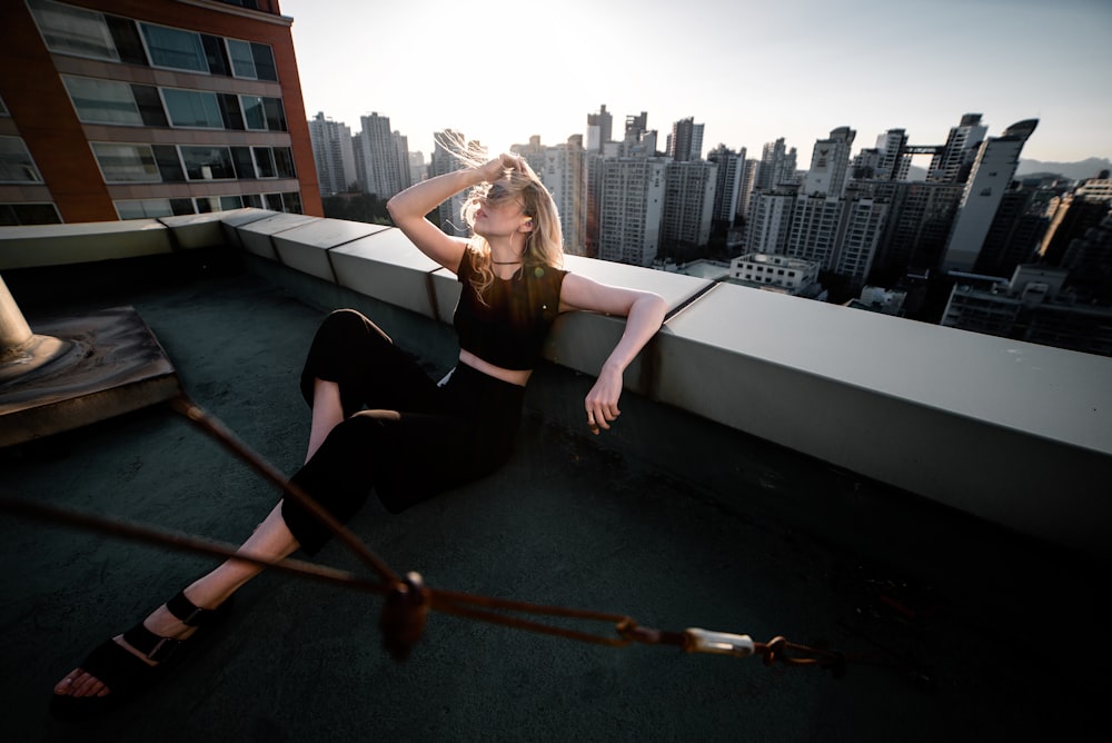 woman sitting on ground