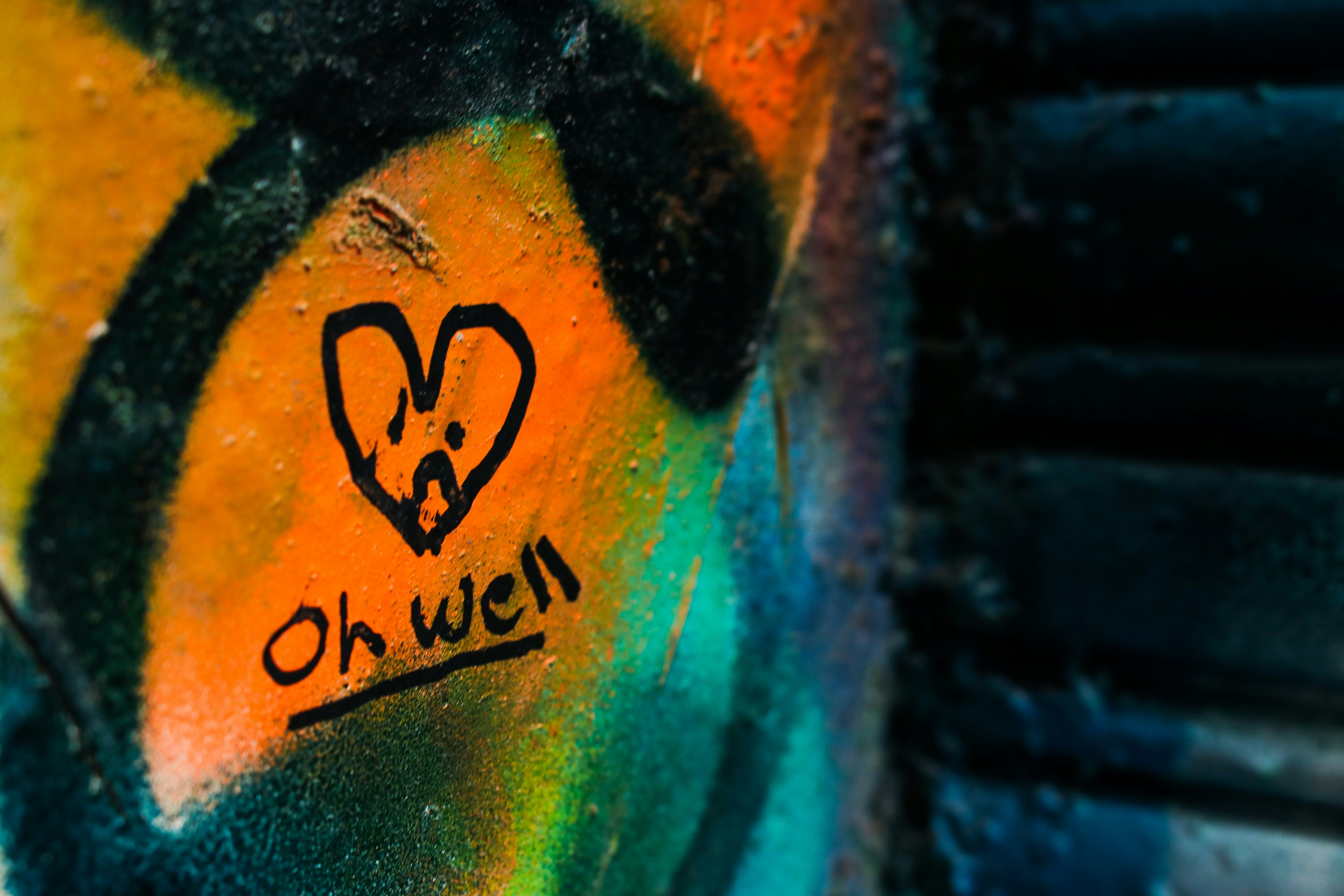 a close up of graffiti on a wall