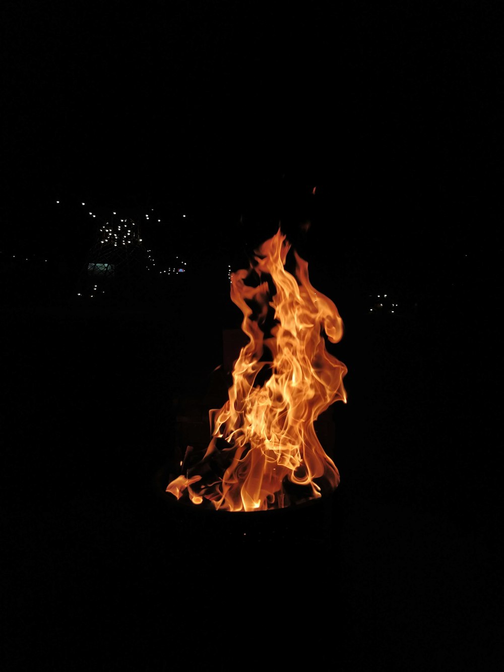 bonfire at night time