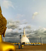 people at the temple during daytime