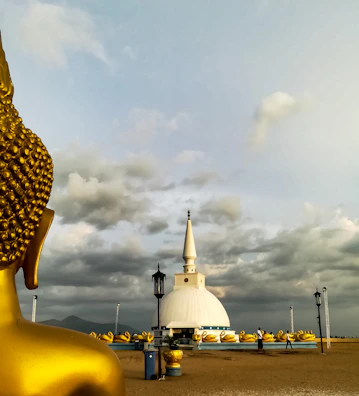 people at the temple during daytime