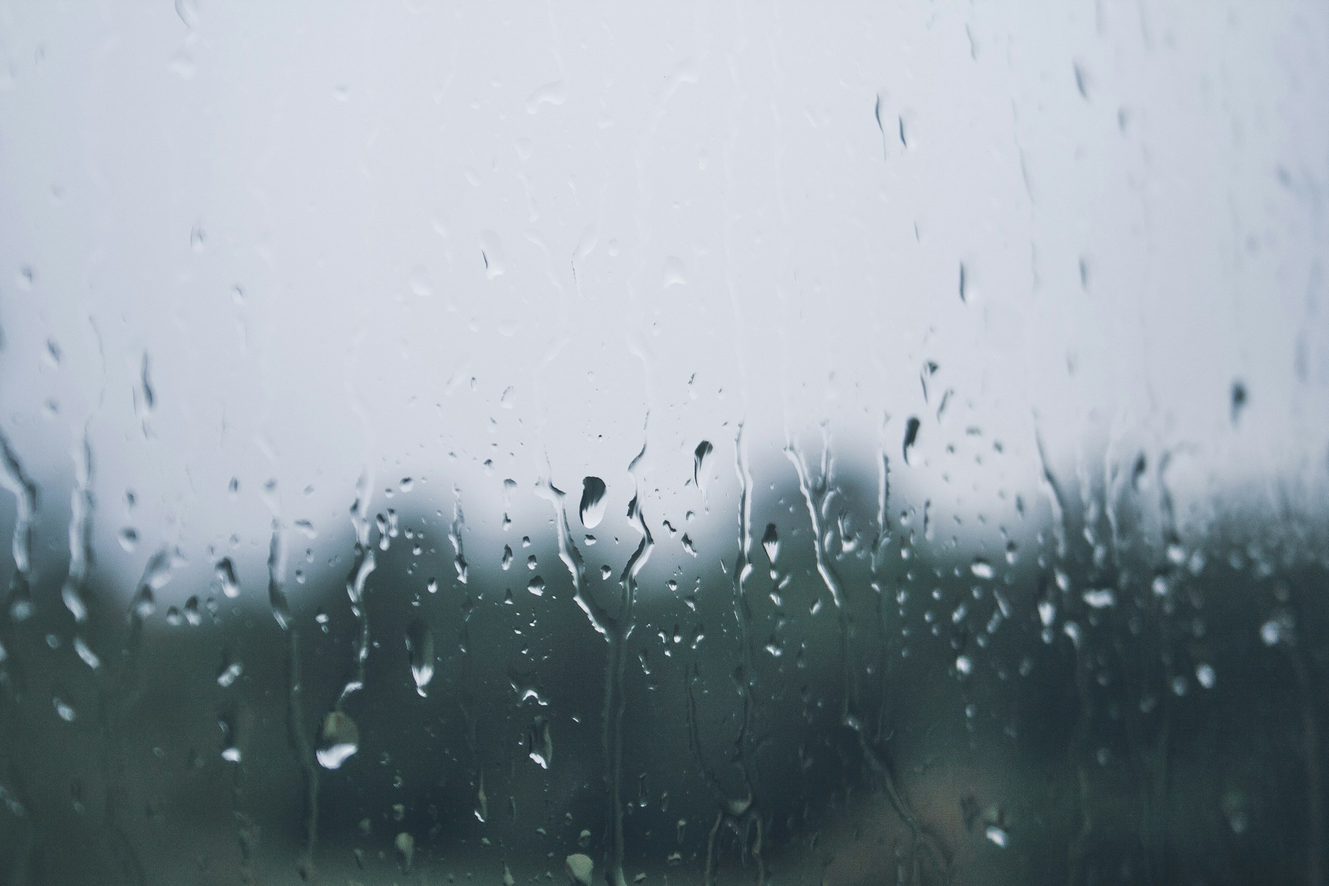 a window with rain drops on it