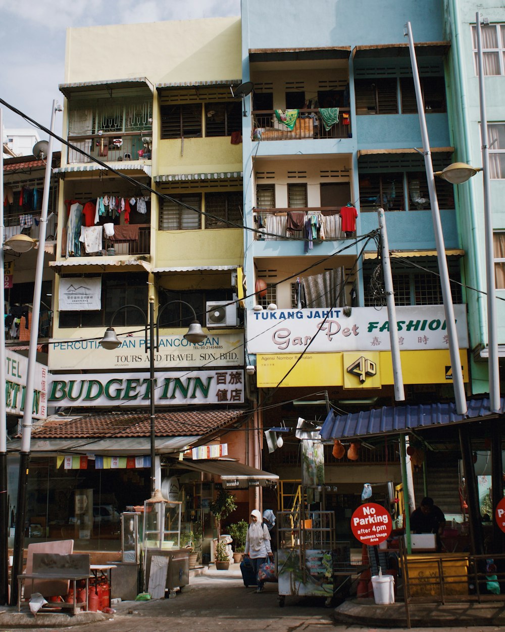 people standing near building