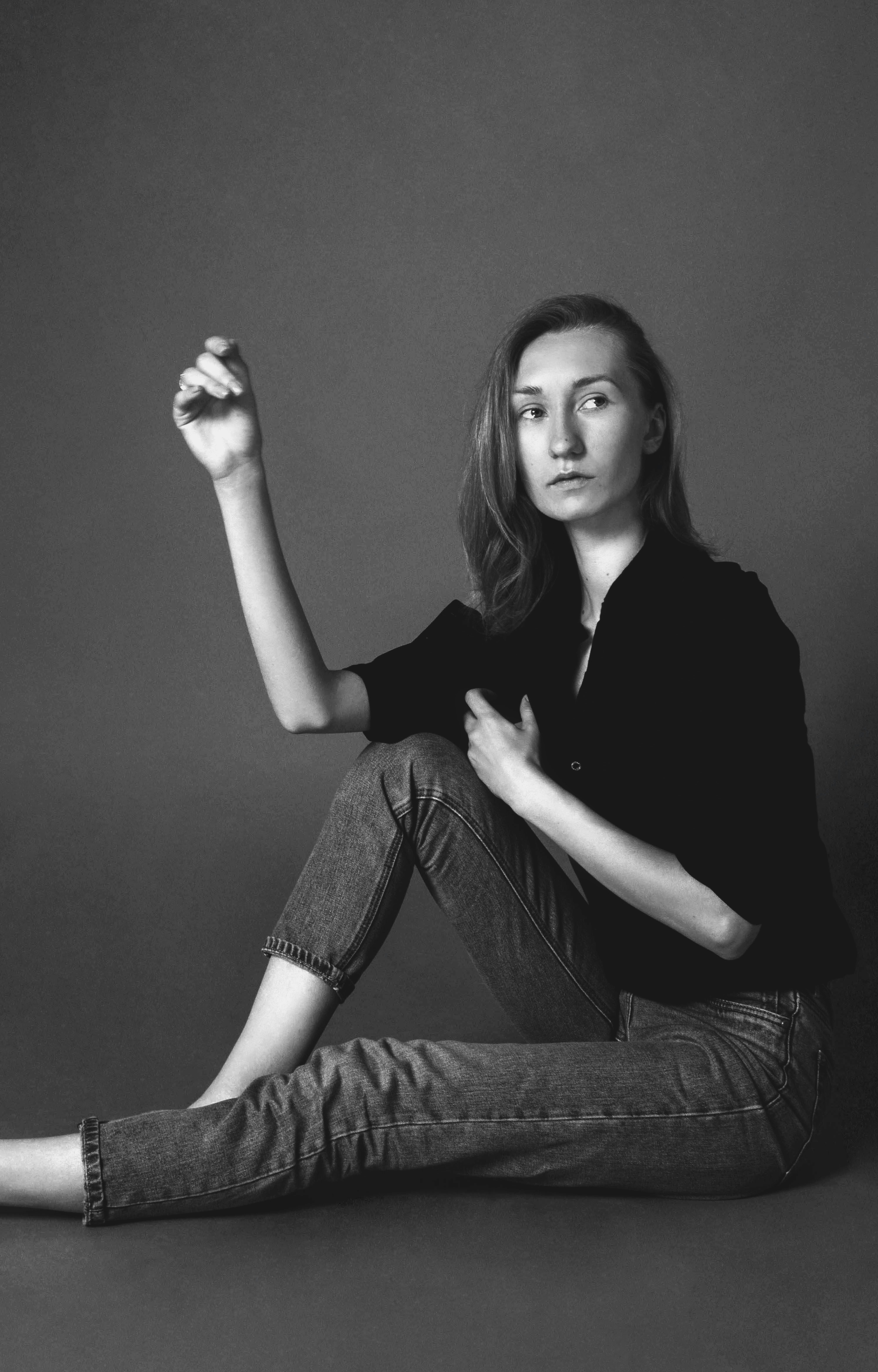 woman sitting on ground