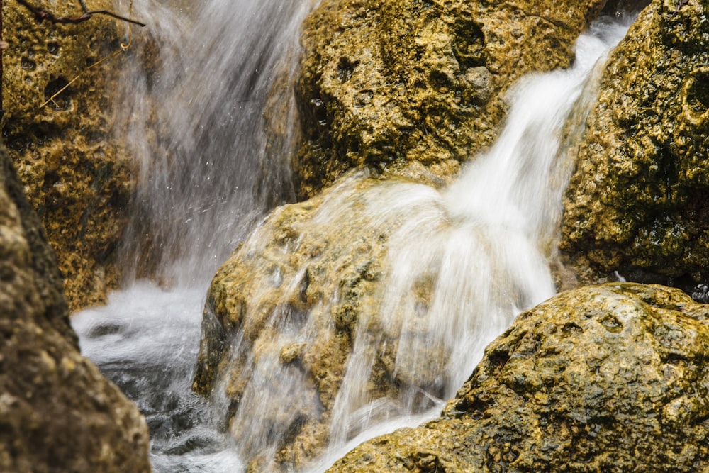 waterfalls on rocks