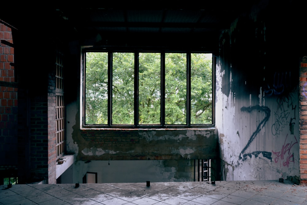 abandoned building with window