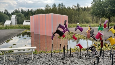 An eye-catching photo of unusual art installations.