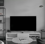 flat screen TV displaying black screen