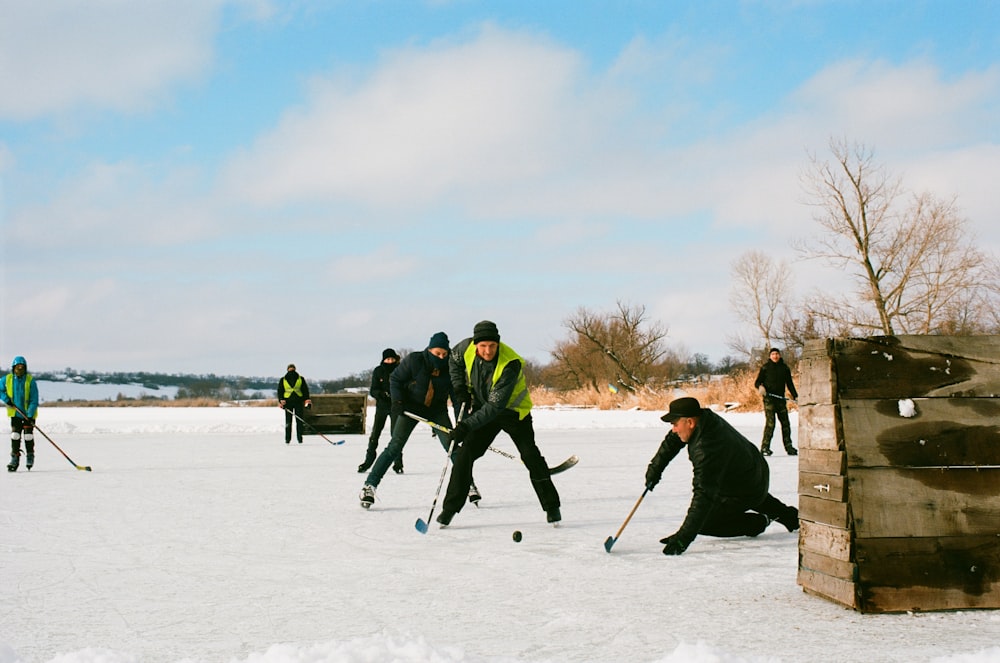 people playing hockey