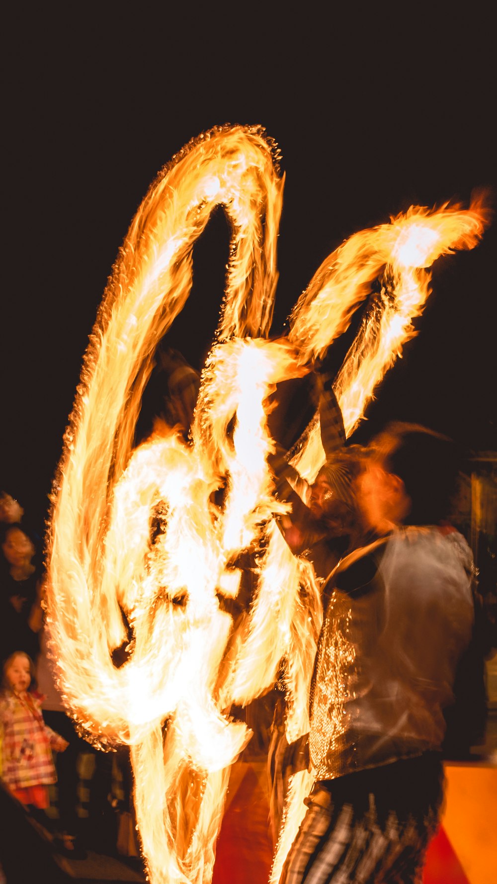 man performing fire dance