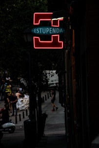 Street with new public lighting installed in Españita at dusk.