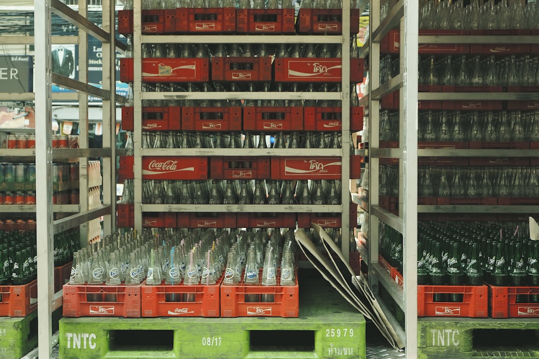 pile of Coca-Cola bottle crates