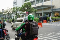 man riding bicycle